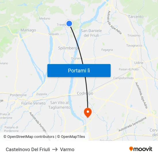 Castelnovo Del Friuli to Varmo map