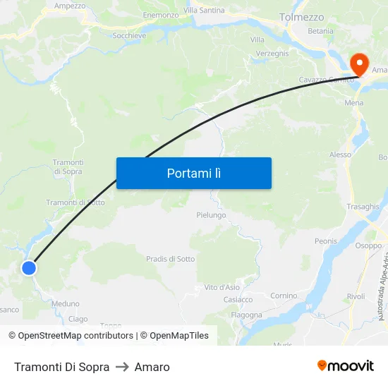 Tramonti Di Sopra to Amaro map