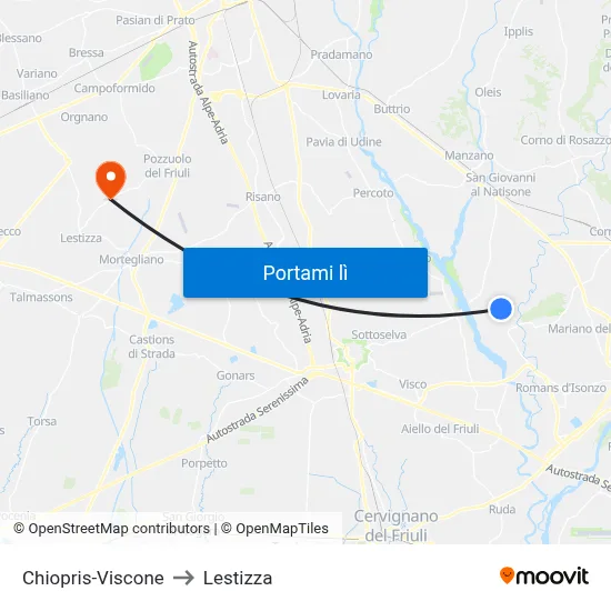 Chiopris-Viscone to Lestizza map