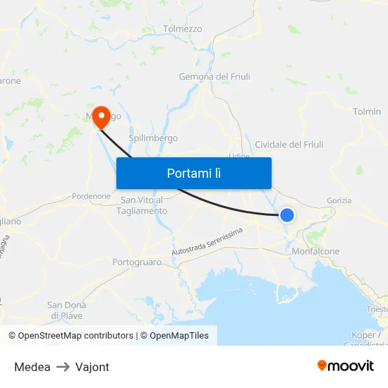 Medea to Vajont map
