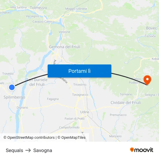 Sequals to Savogna map