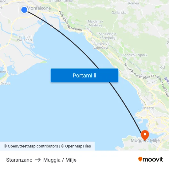 Staranzano to Muggia / Milje map