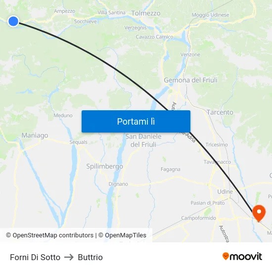 Forni Di Sotto to Buttrio map
