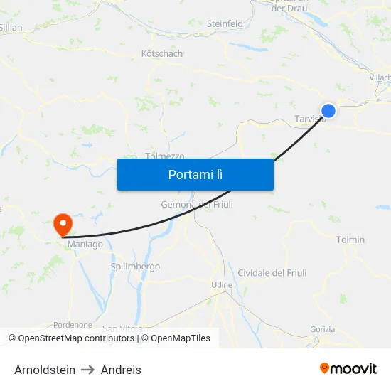 Arnoldstein to Andreis map