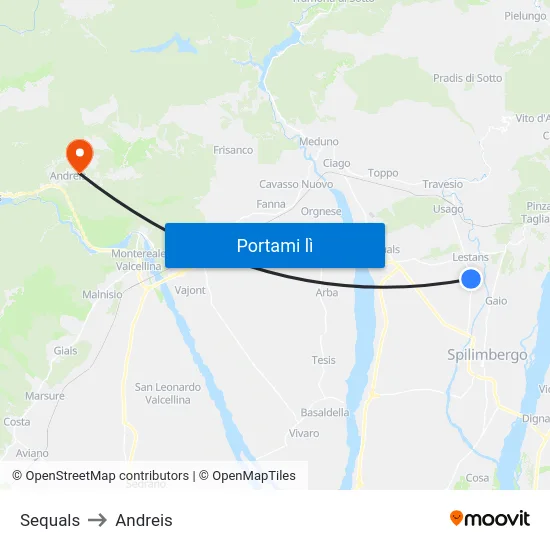 Sequals to Andreis map