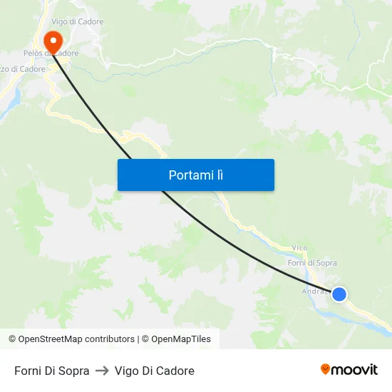 Forni Di Sopra to Vigo Di Cadore map