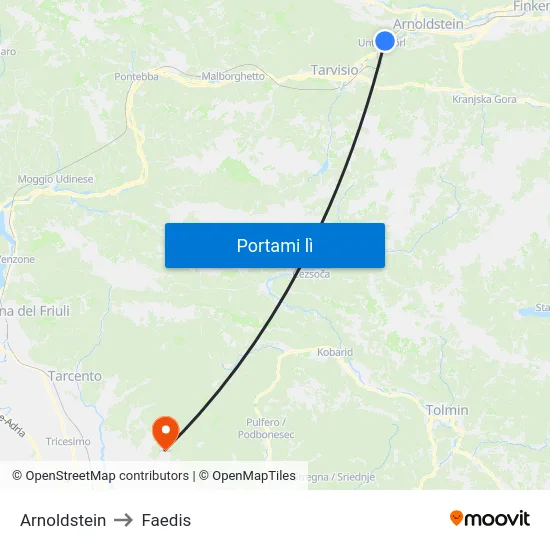 Arnoldstein to Faedis map