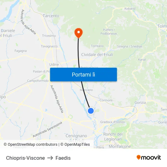 Chiopris-Viscone to Faedis map
