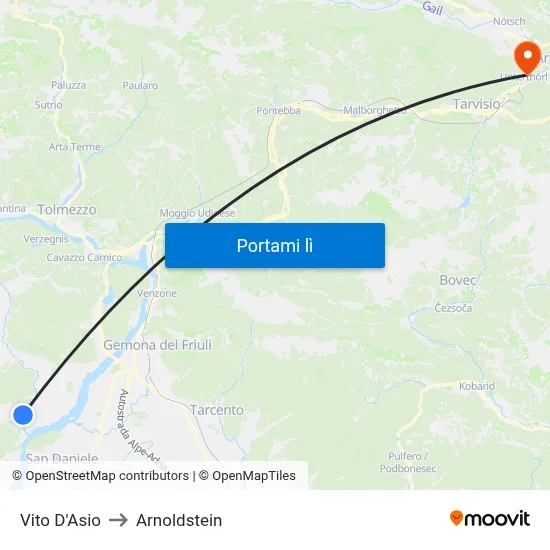 Vito D'Asio to Arnoldstein map