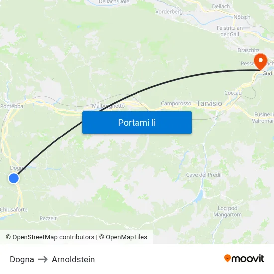 Dogna to Arnoldstein map