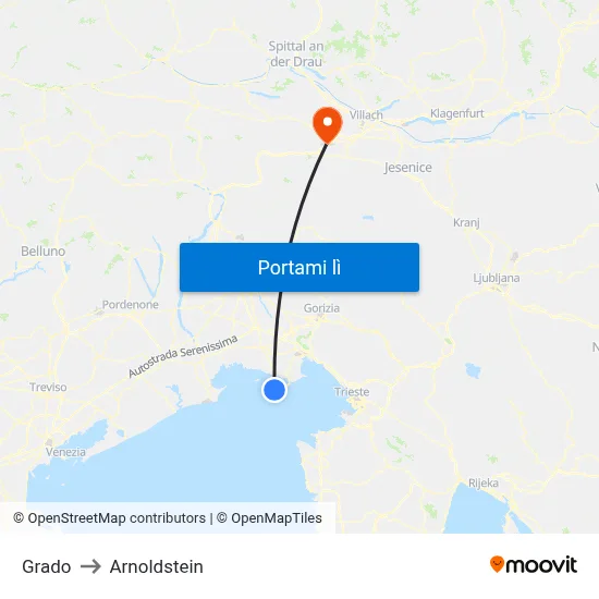 Grado to Arnoldstein map