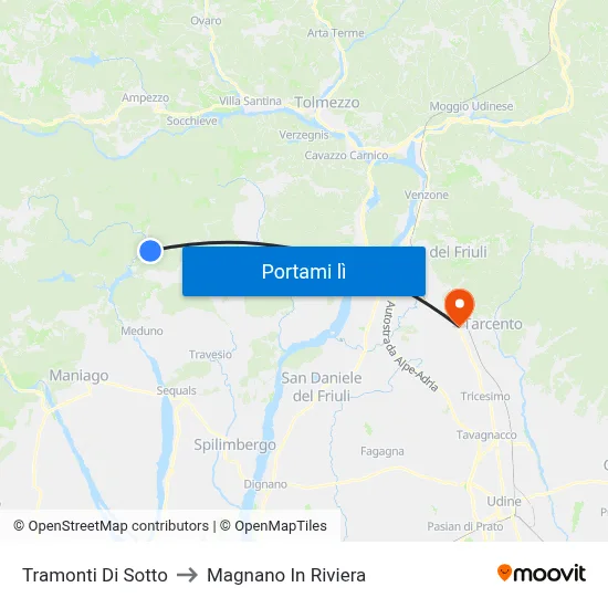 Tramonti Di Sotto to Magnano In Riviera map