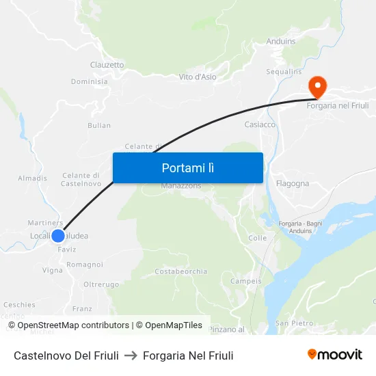 Castelnovo Del Friuli to Forgaria Nel Friuli map