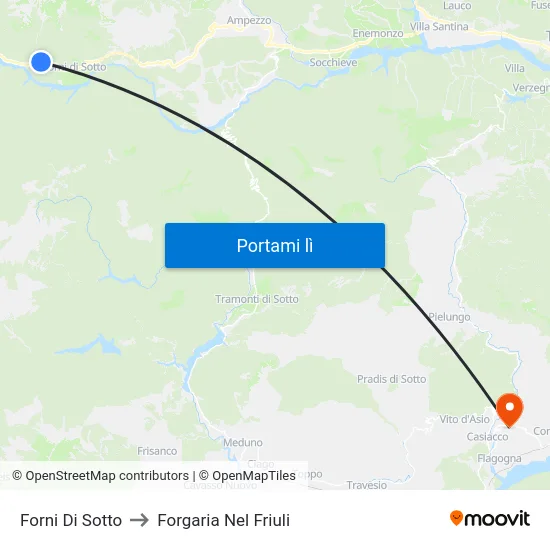Forni Di Sotto to Forgaria Nel Friuli map