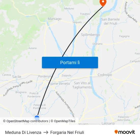 Meduna Di Livenza to Forgaria Nel Friuli map