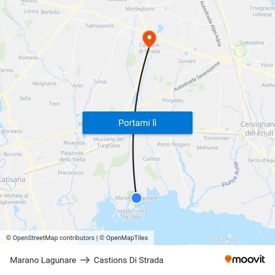 Marano Lagunare to Castions Di Strada map