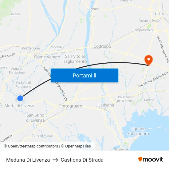 Meduna Di Livenza to Castions Di Strada map