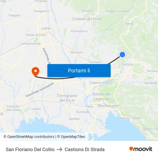 San Floriano Del Collio to Castions Di Strada map