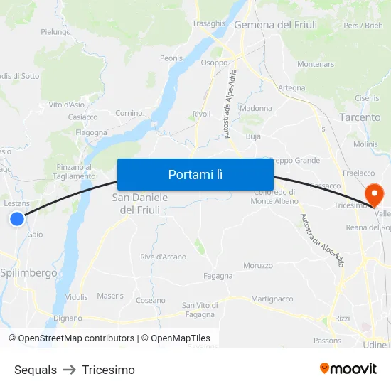 Sequals to Tricesimo map