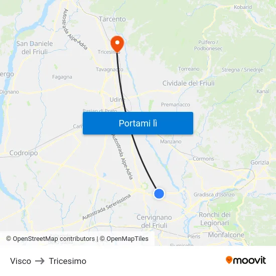 Visco to Tricesimo map