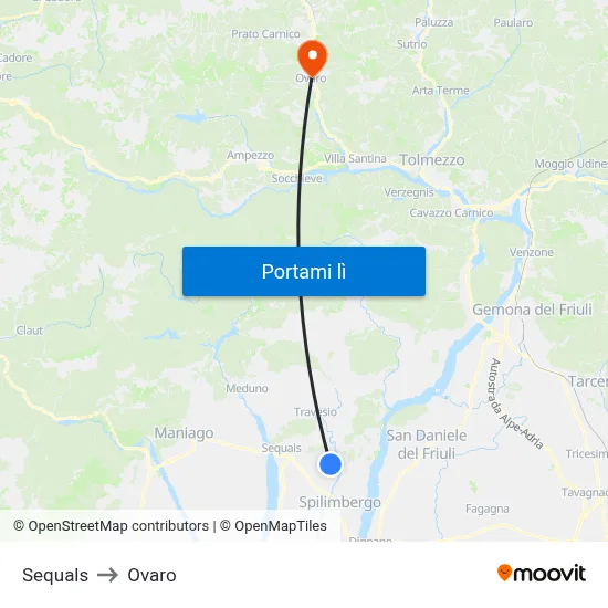 Sequals to Ovaro map