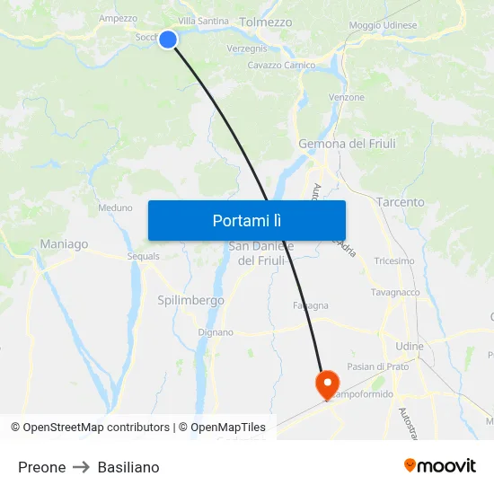Preone to Basiliano map
