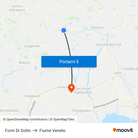 Forni Di Sotto to Fiume Veneto map