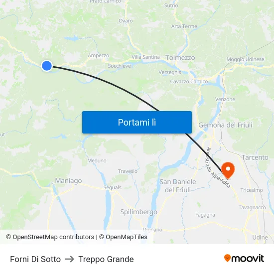 Forni Di Sotto to Treppo Grande map