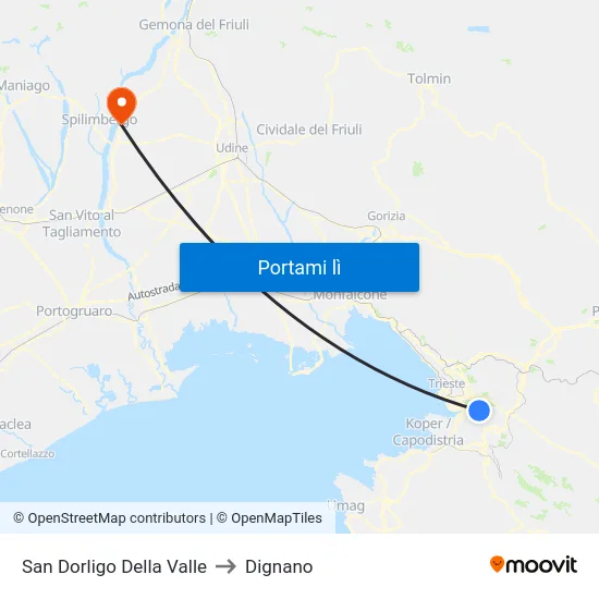 San Dorligo Della Valle to Dignano map