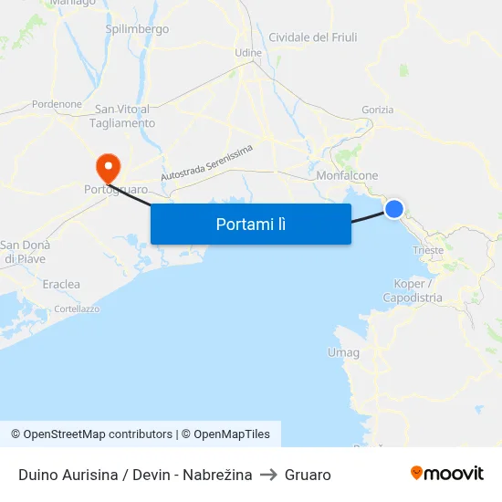 Duino Aurisina / Devin - Nabrežina to Gruaro map