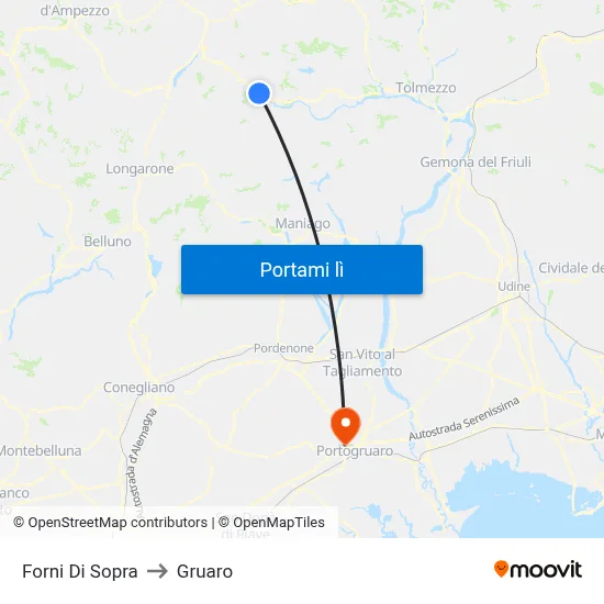 Forni Di Sopra to Gruaro map