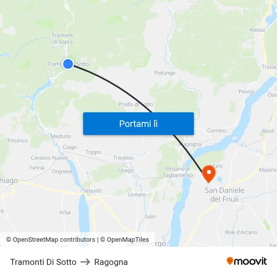 Tramonti Di Sotto to Ragogna map