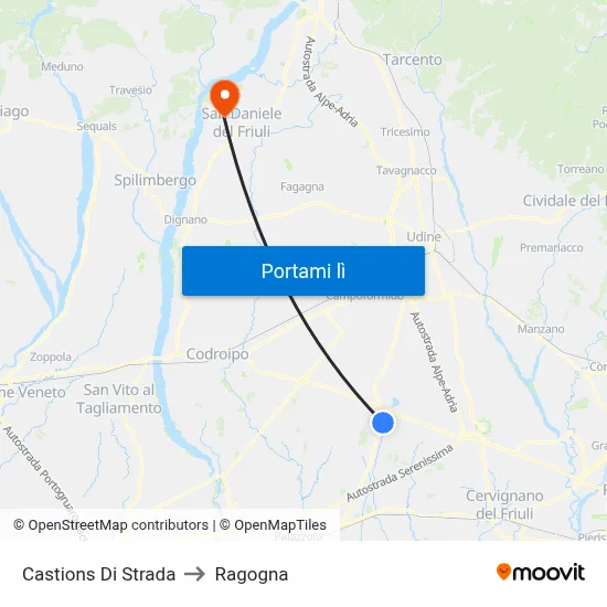 Castions Di Strada to Ragogna map