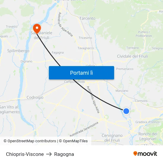 Chiopris-Viscone to Ragogna map