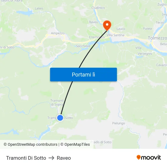 Tramonti Di Sotto to Raveo map