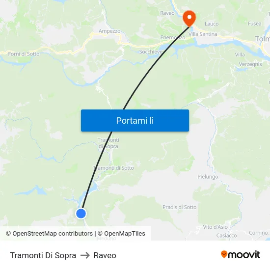 Tramonti Di Sopra to Raveo map