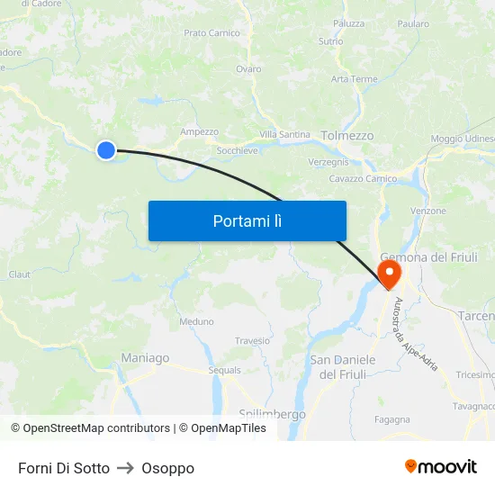 Forni Di Sotto to Osoppo map