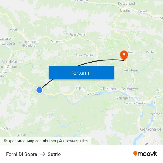 Forni Di Sopra to Sutrio map