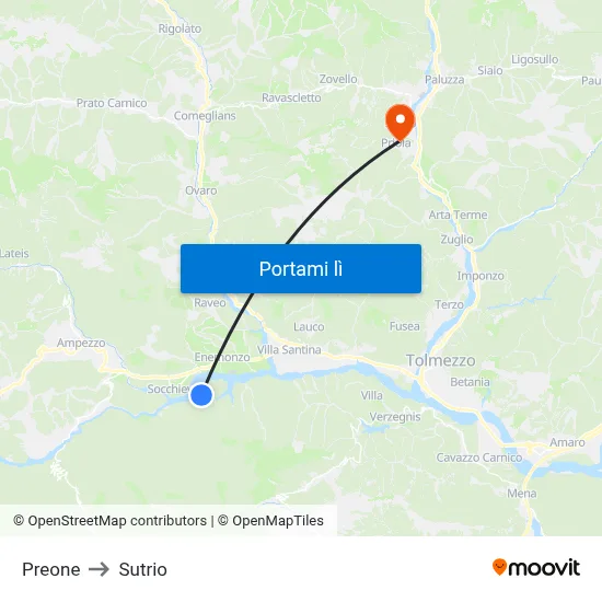 Preone to Sutrio map