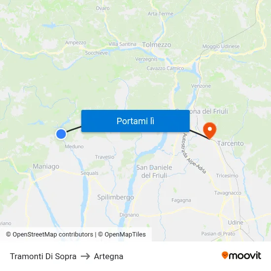 Tramonti Di Sopra to Artegna map