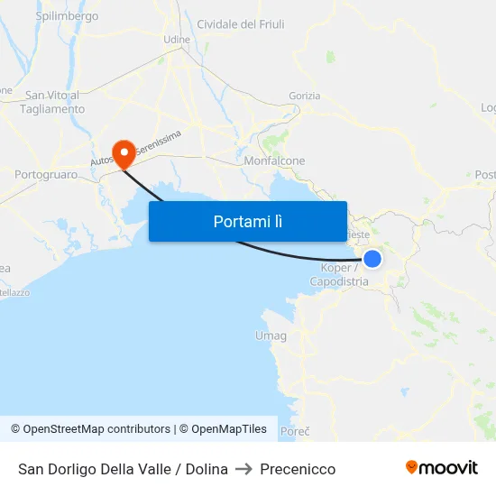 San Dorligo Della Valle / Dolina to Precenicco map