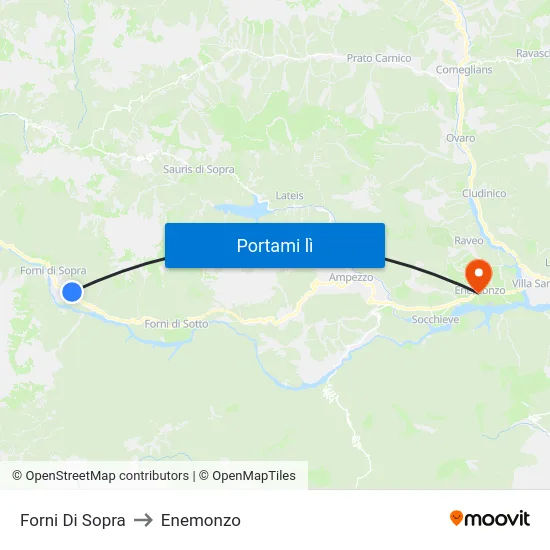 Forni Di Sopra to Enemonzo map