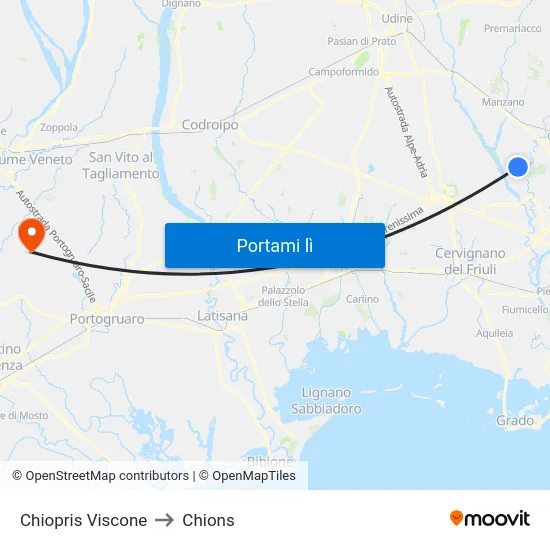 Chiopris Viscone to Chions map