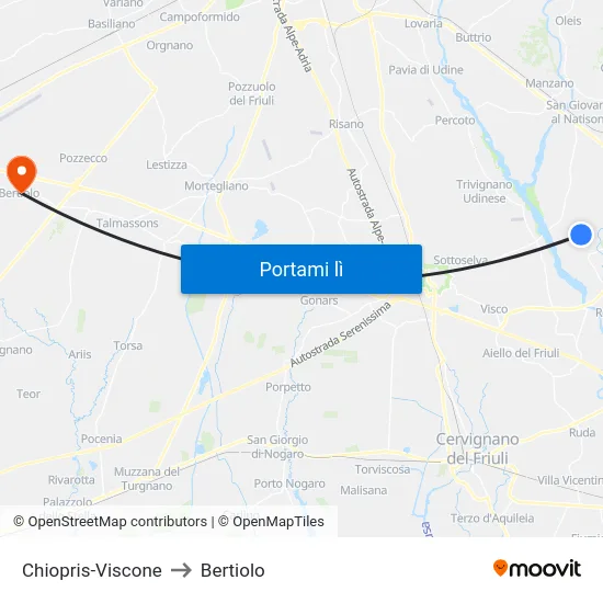 Chiopris-Viscone to Bertiolo map