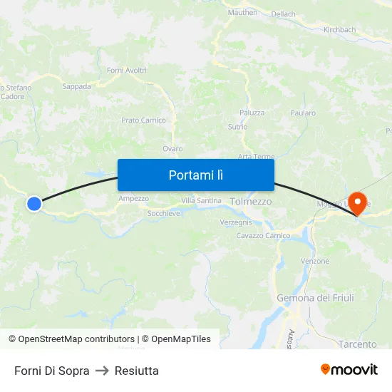 Forni Di Sopra to Resiutta map