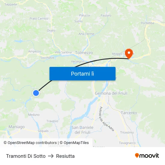 Tramonti Di Sotto to Resiutta map