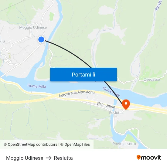 Moggio Udinese to Resiutta map