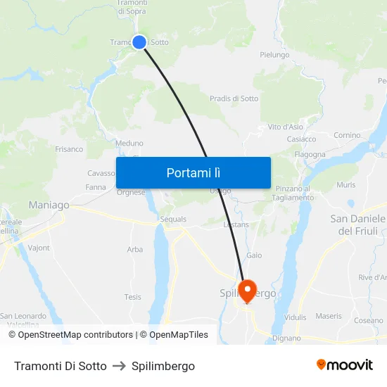 Tramonti Di Sotto to Spilimbergo map