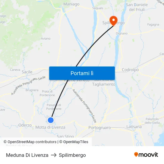 Meduna Di Livenza to Spilimbergo map