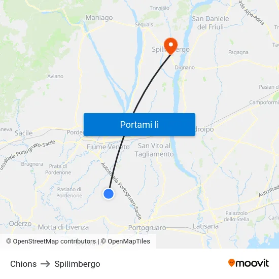 Chions to Spilimbergo map
